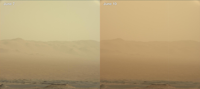 Пыльная буря в июне 2018 года на Марсе