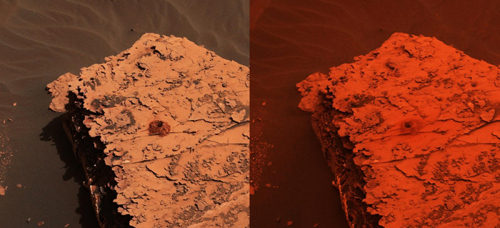 Камень Дулут после пыльной бури на Марсе