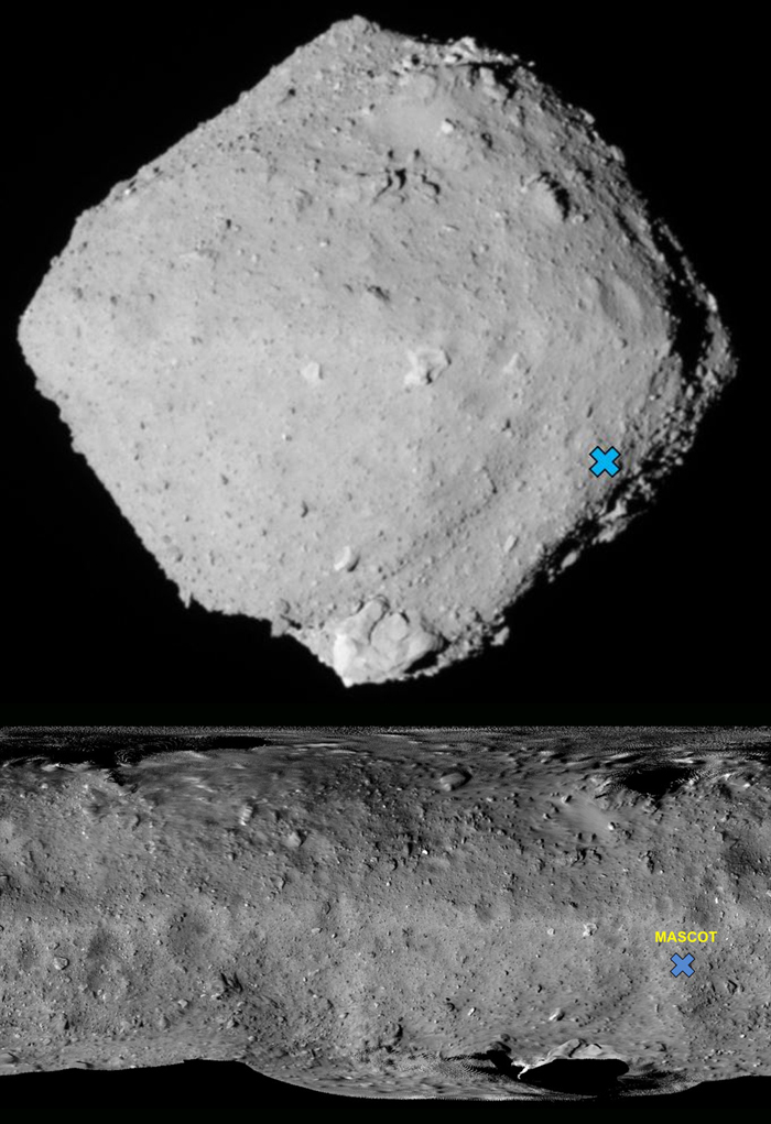 Посадка зонда MASCOT на астероид Рюгу