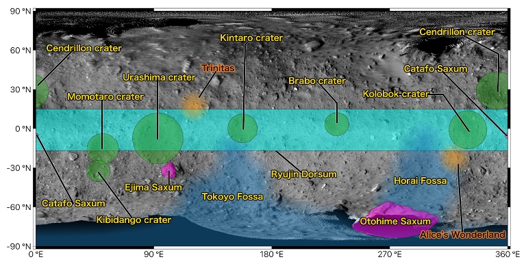 Первые имена на поверхности астероида Рюгу