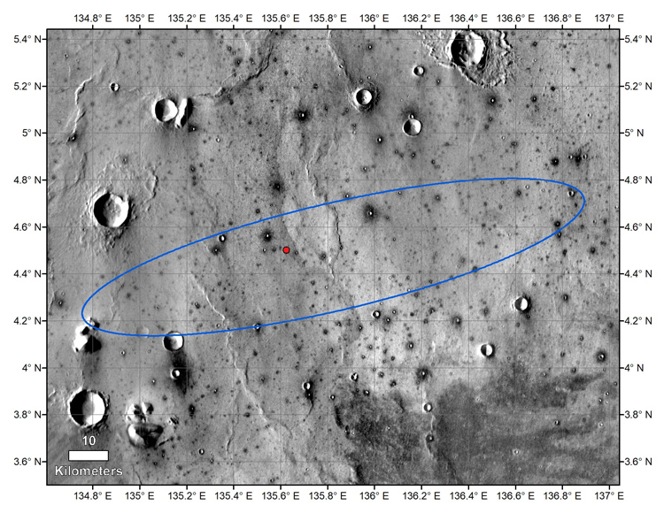 Местоположение InSight на Марсе