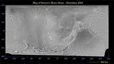 Карта Дионы спутника Сатурна