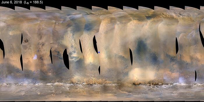 Пылевая буря накрыла марсоход на Марсе, сол 5120